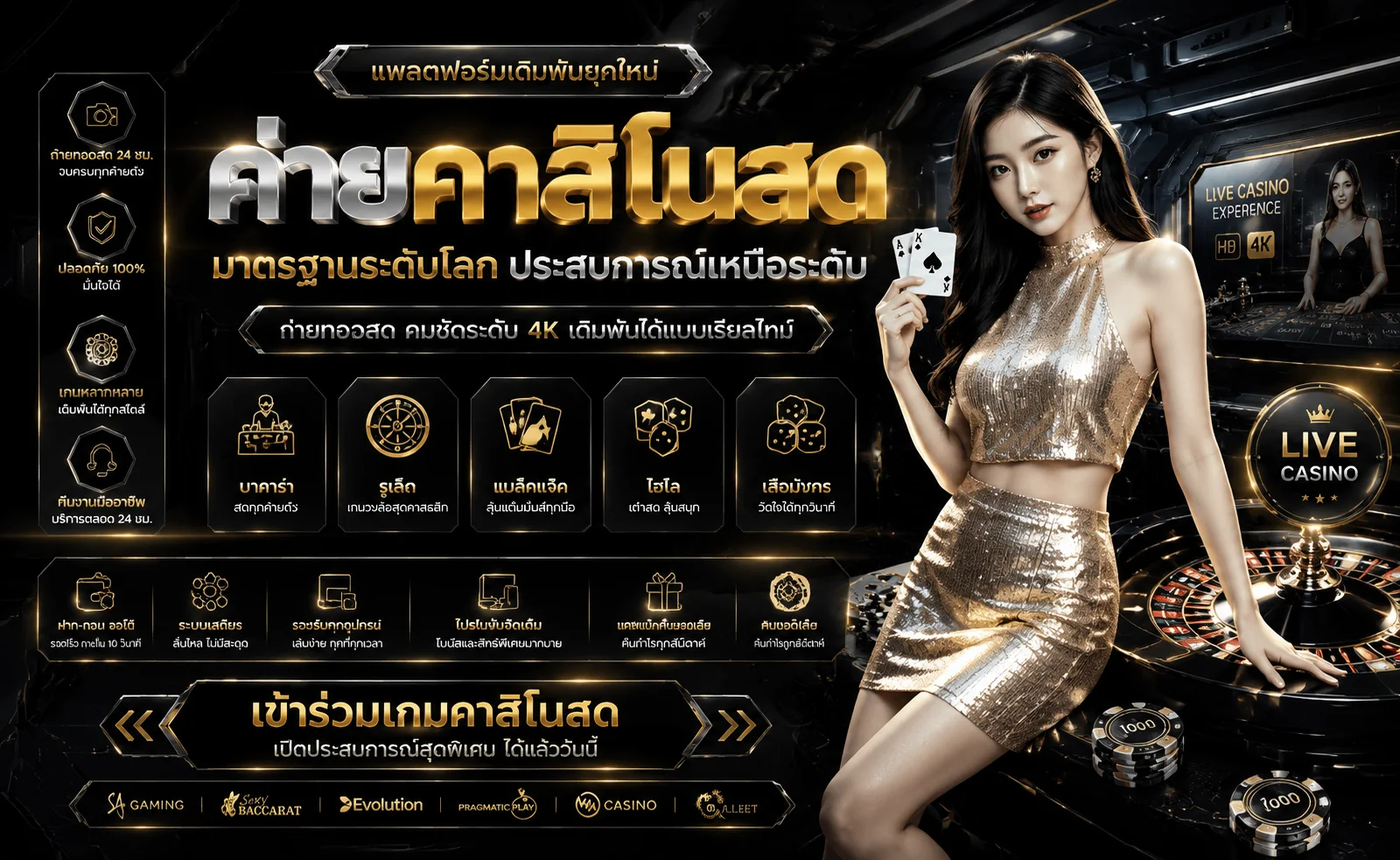 คาสิโนออนไลน์ ONECHILL บาคาร่าสดจากค่ายชั้นนำ